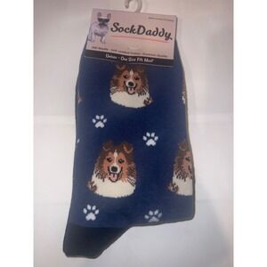 Sock Daddy Sheltie Dog Socks‎ Unisex One Size Fits Most Novelty Pet Lover